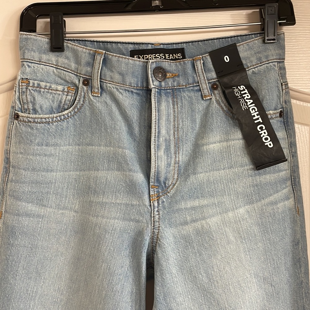 NWT | Express Straight Crop High Rise Jeans - Picture 4 of 10